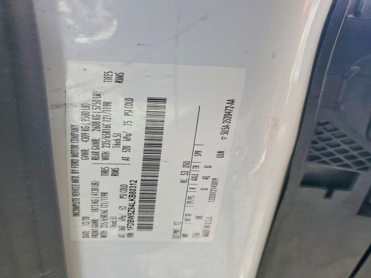 2020 FORD TRANSIT