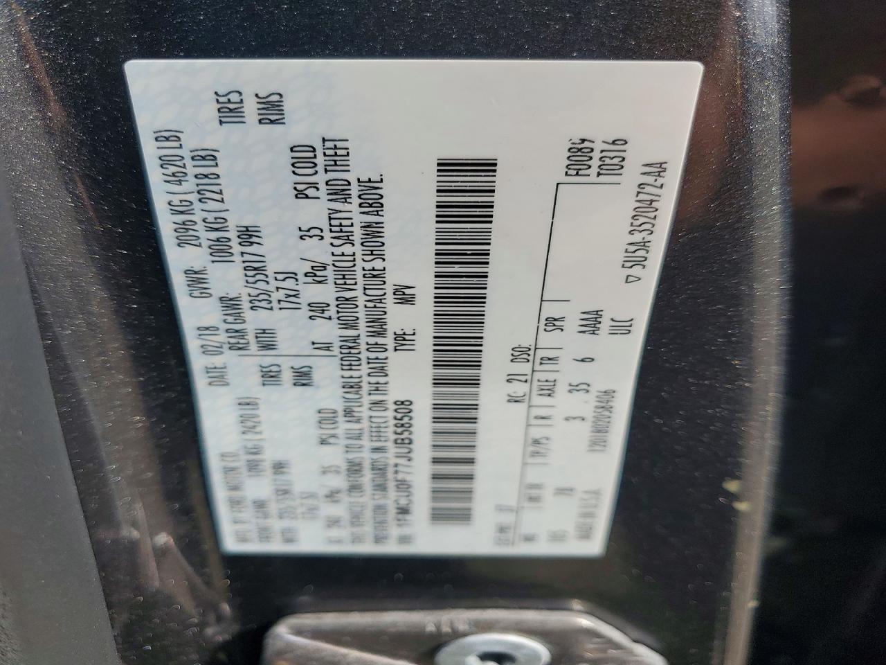 2018 FORD ESCAPE