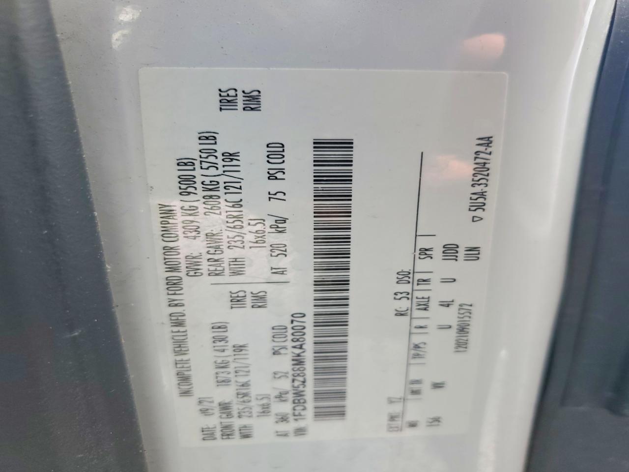 2021 FORD TRANSIT