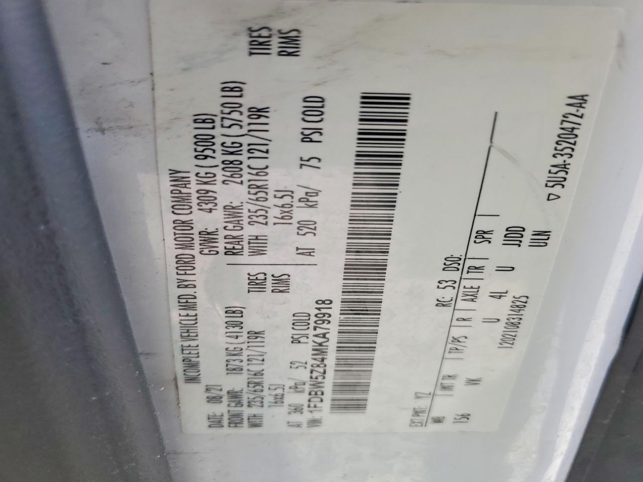 2021 FORD TRANSIT