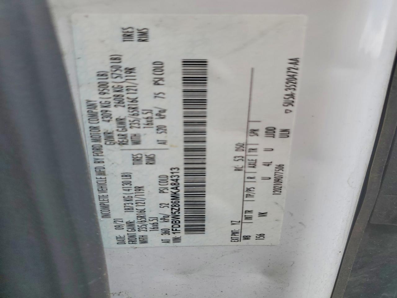 2021 FORD TRANSIT