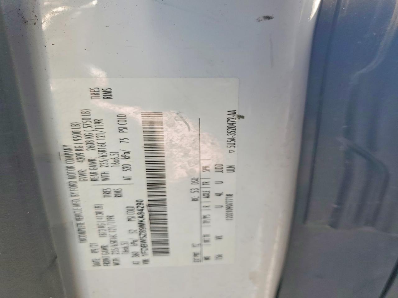 2021 FORD TRANSIT