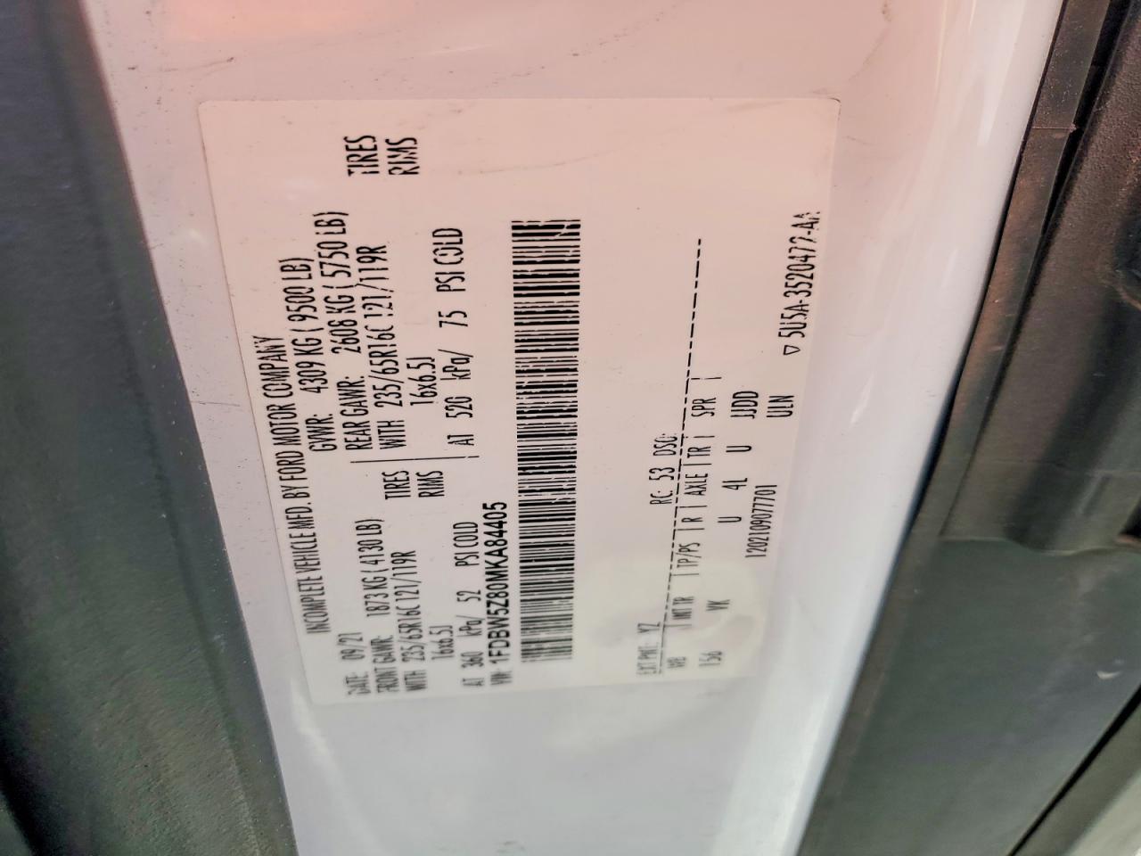 2021 FORD TRANSIT