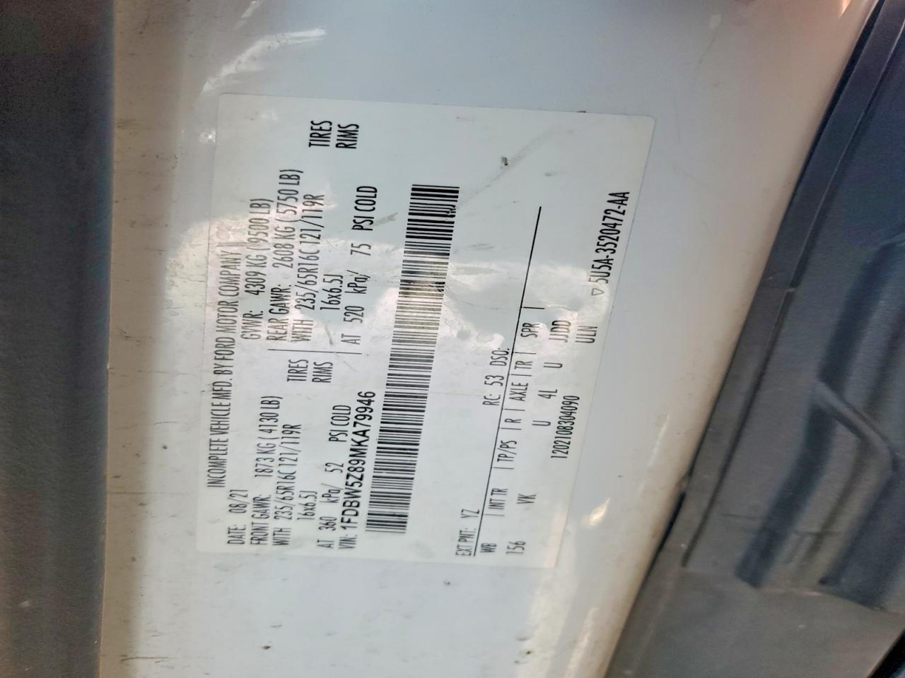 2021 FORD TRANSIT