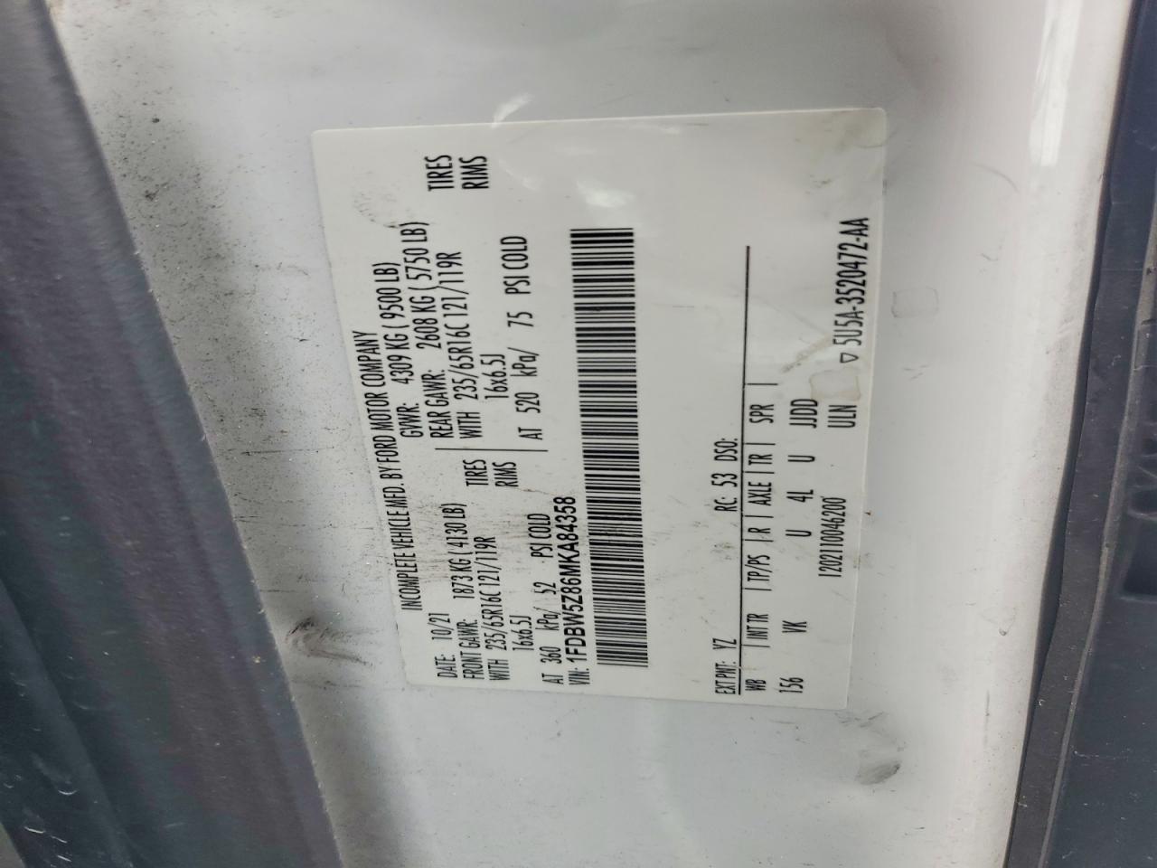 2021 FORD TRANSIT