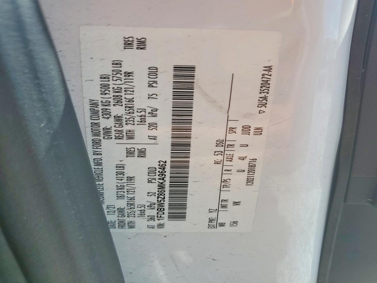2021 FORD TRANSIT