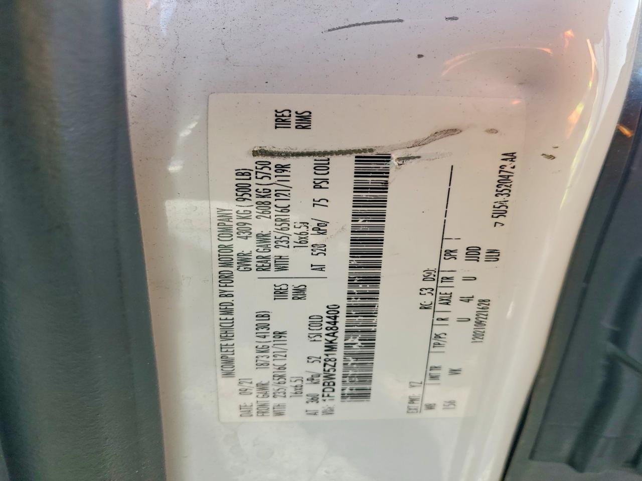 2021 FORD TRANSIT