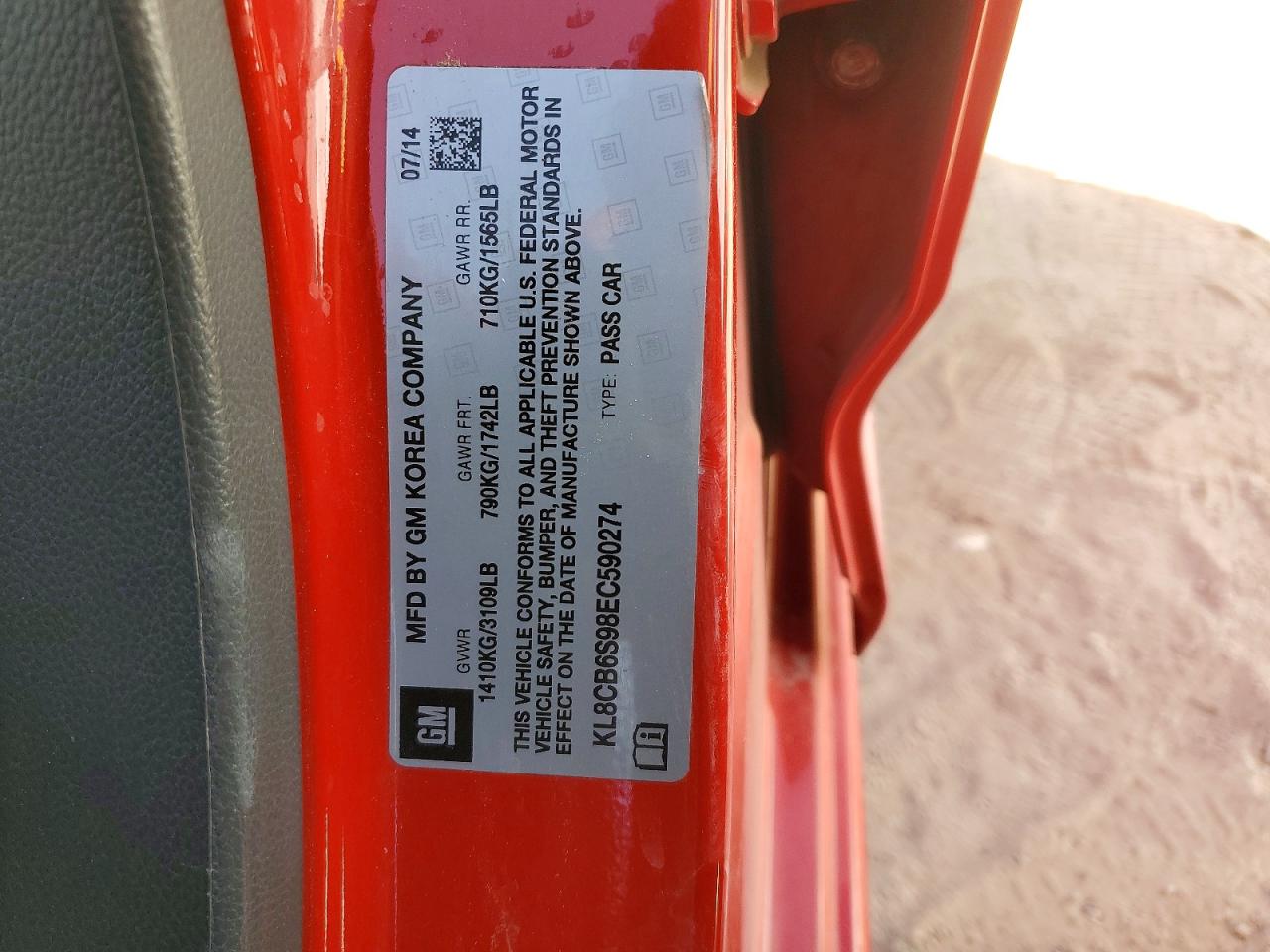 2014 CHEV SPARK