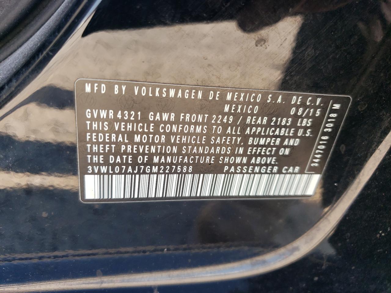 2016 VOLKSWAGEN JETTA
