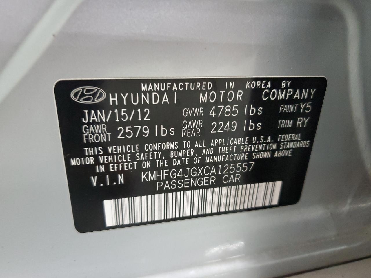 2012 HYUN AZERA