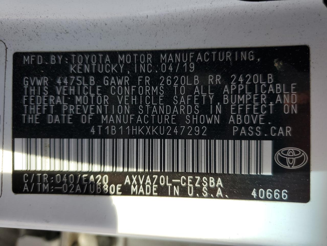 2019 TOYOTA CAMRY