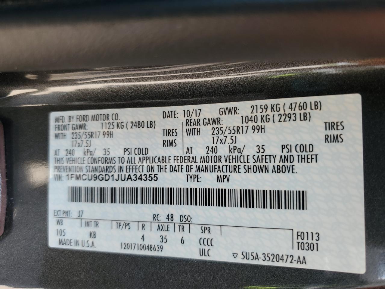 2018 FORD ESCAPE