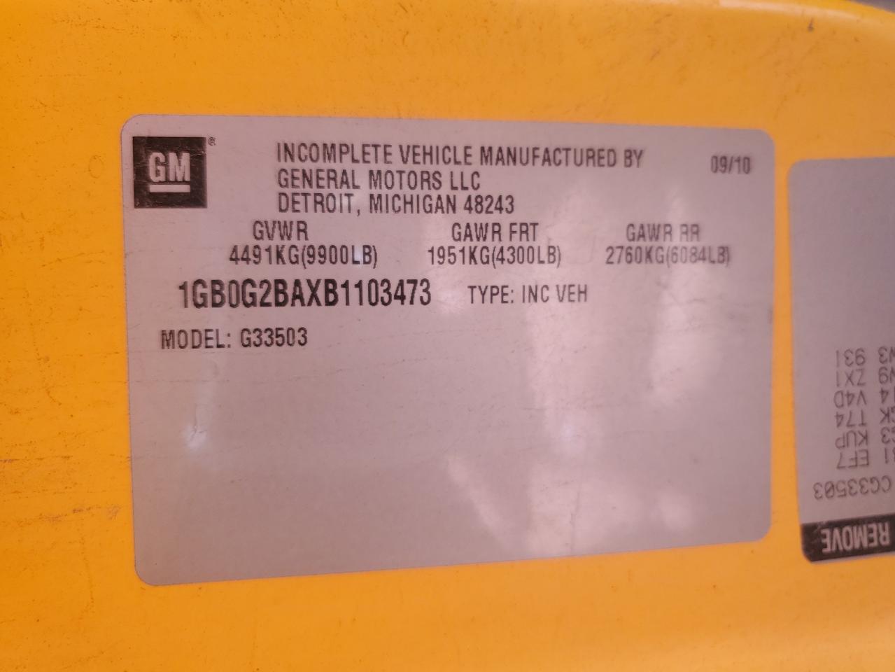 2011 CHEVROLET BANTAM G35
