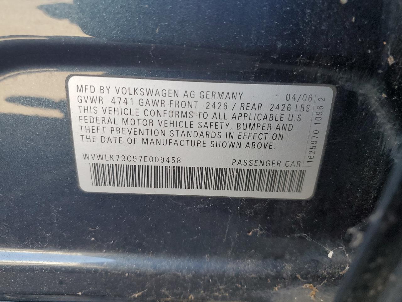 2007 VOLKSWAGEN PASSAT