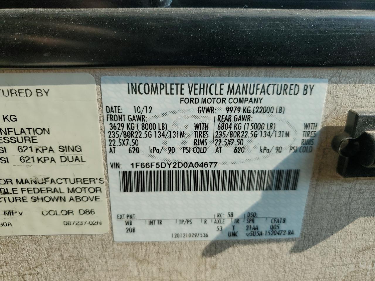 2013 WINNIBAGO F-SER OTHR