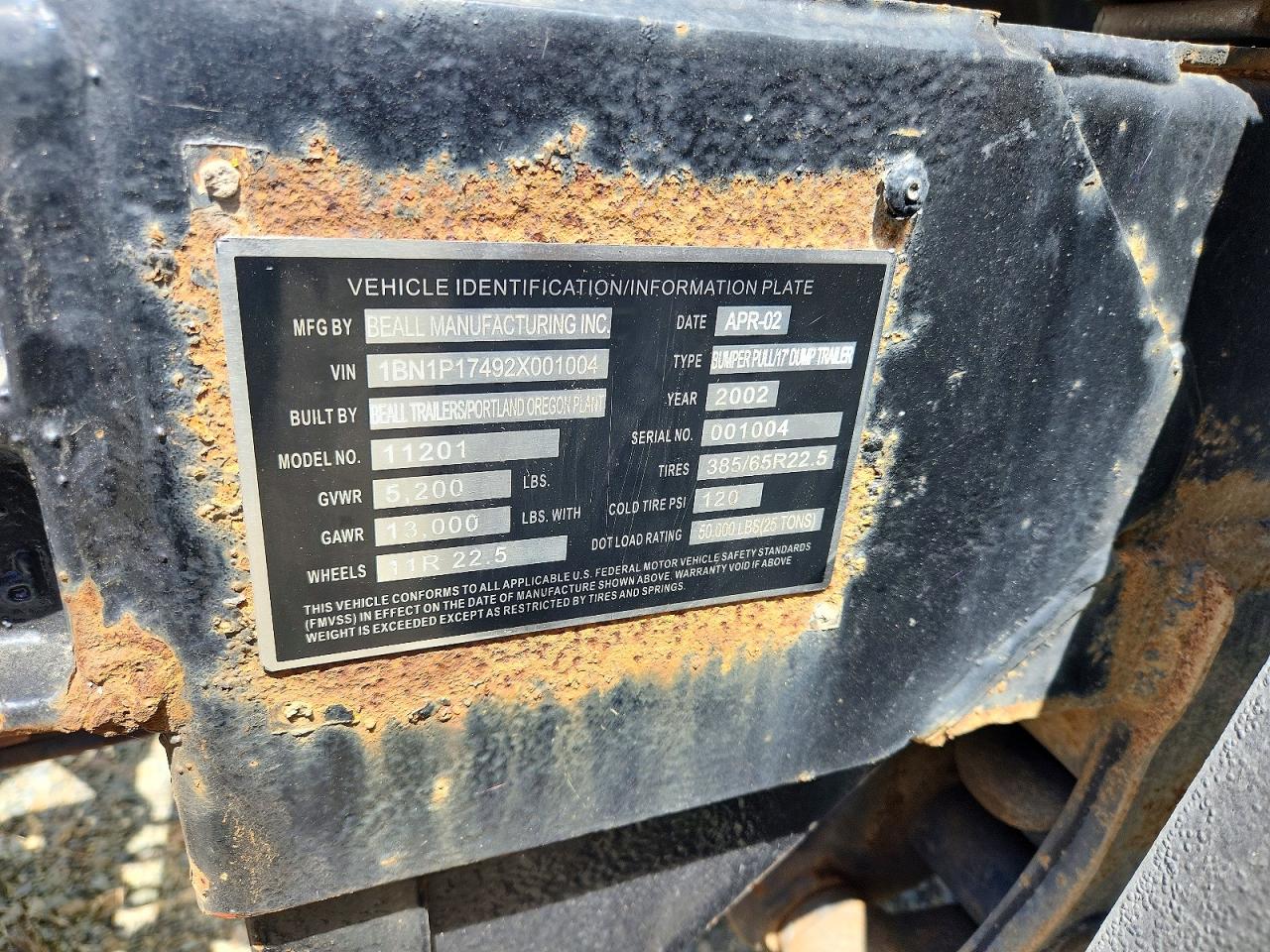2002 'OTHER HEAVY EQUIPMENT' UNKNOWN