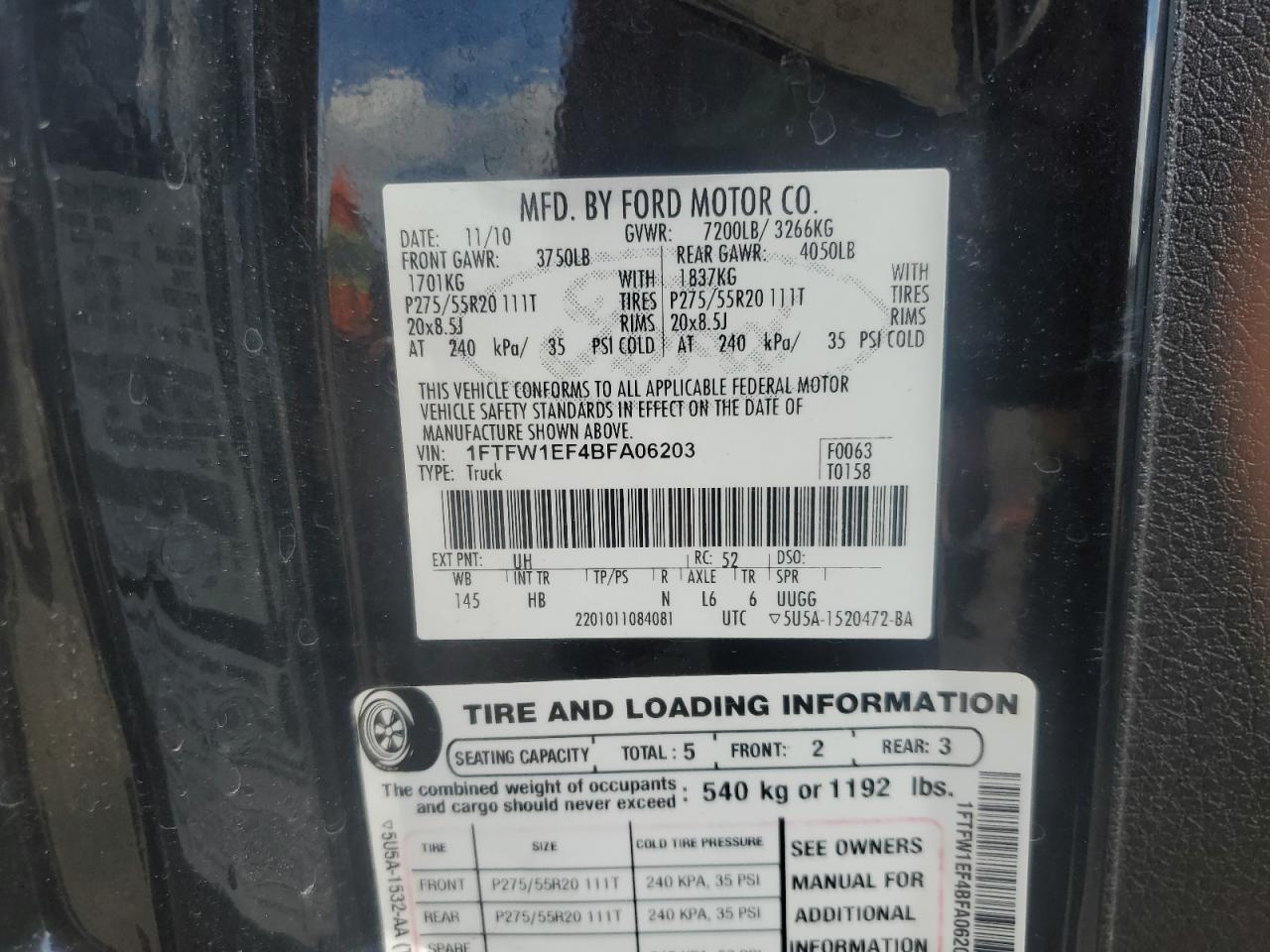 2011 FORD F-150