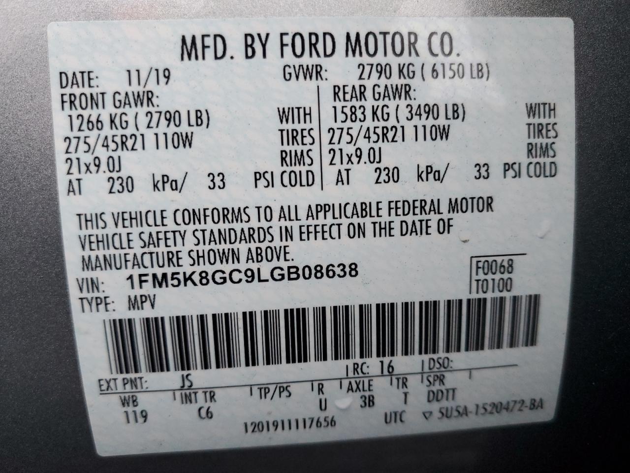 2020 FORD EXPLORER