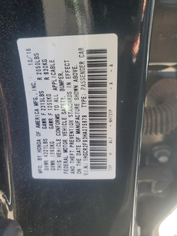 2017 HONDA ACCORD