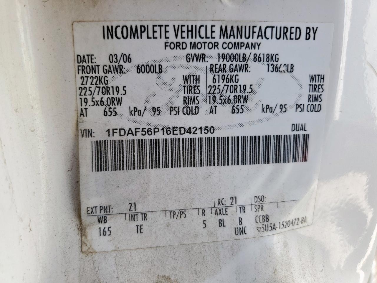 2006 FORD F550