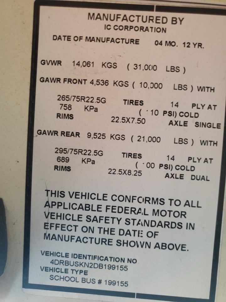 2013 IC CORPORATION CE SERIES