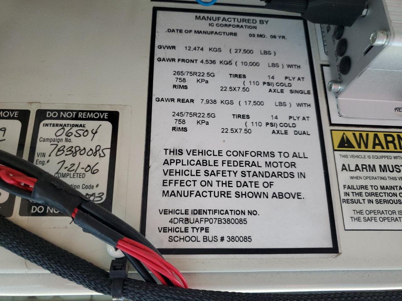 2007 IC CORPORATION CE SERIES