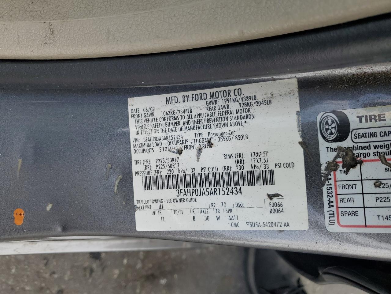 2010 FORD FUSION
