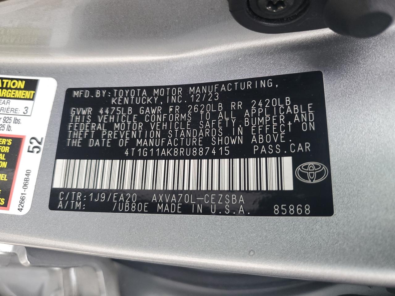 2024 TOYOTA CAMRY