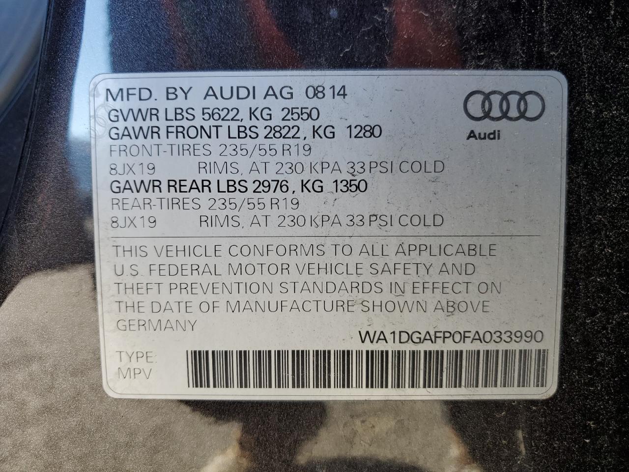 2015 AUDI Q5