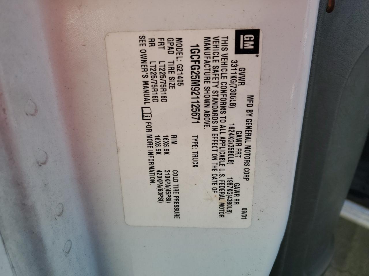 2002 CHEVROLET EXPRESS