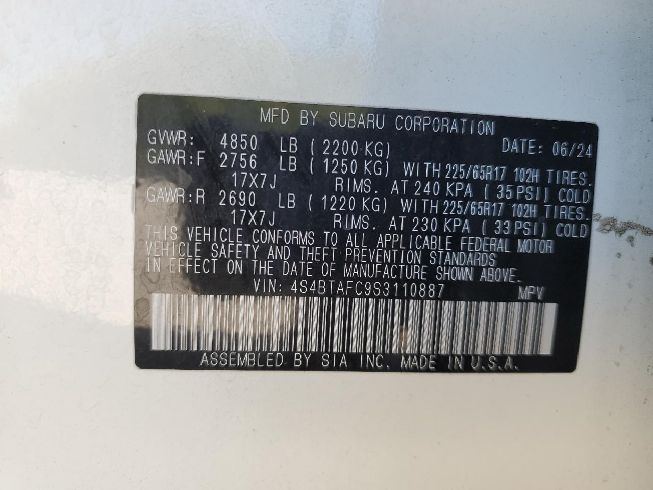 2025 SUBARU LEGACY