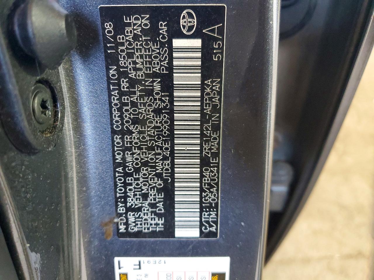 2009 TOYOTA COROLLA
