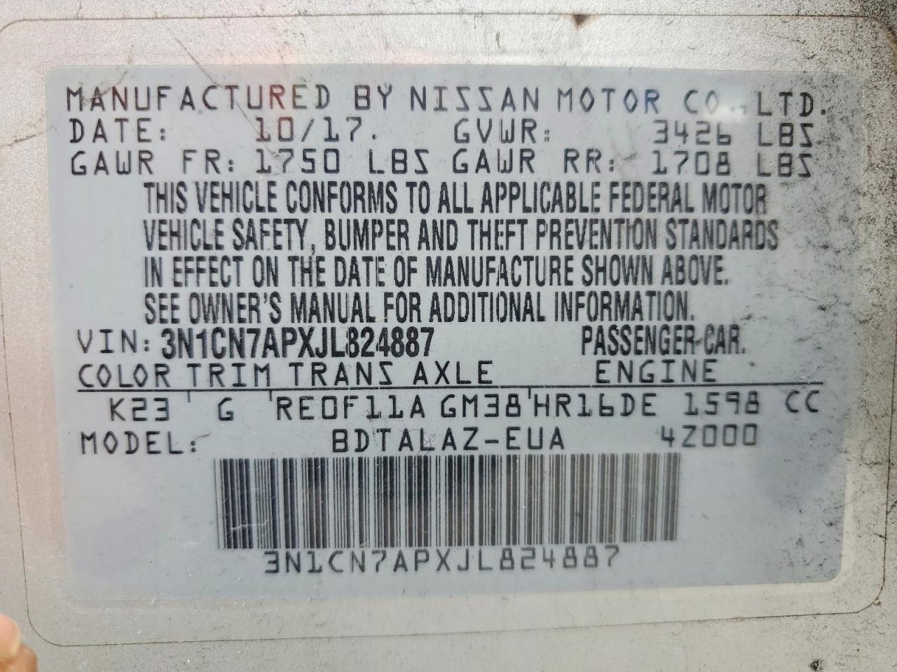 2018 NISSAN VERSA