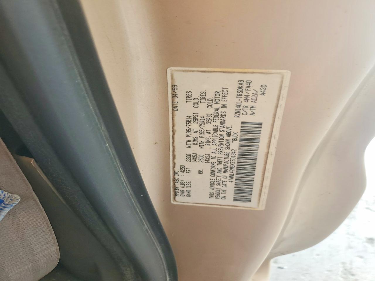 1999 TOYOTA TACOMA