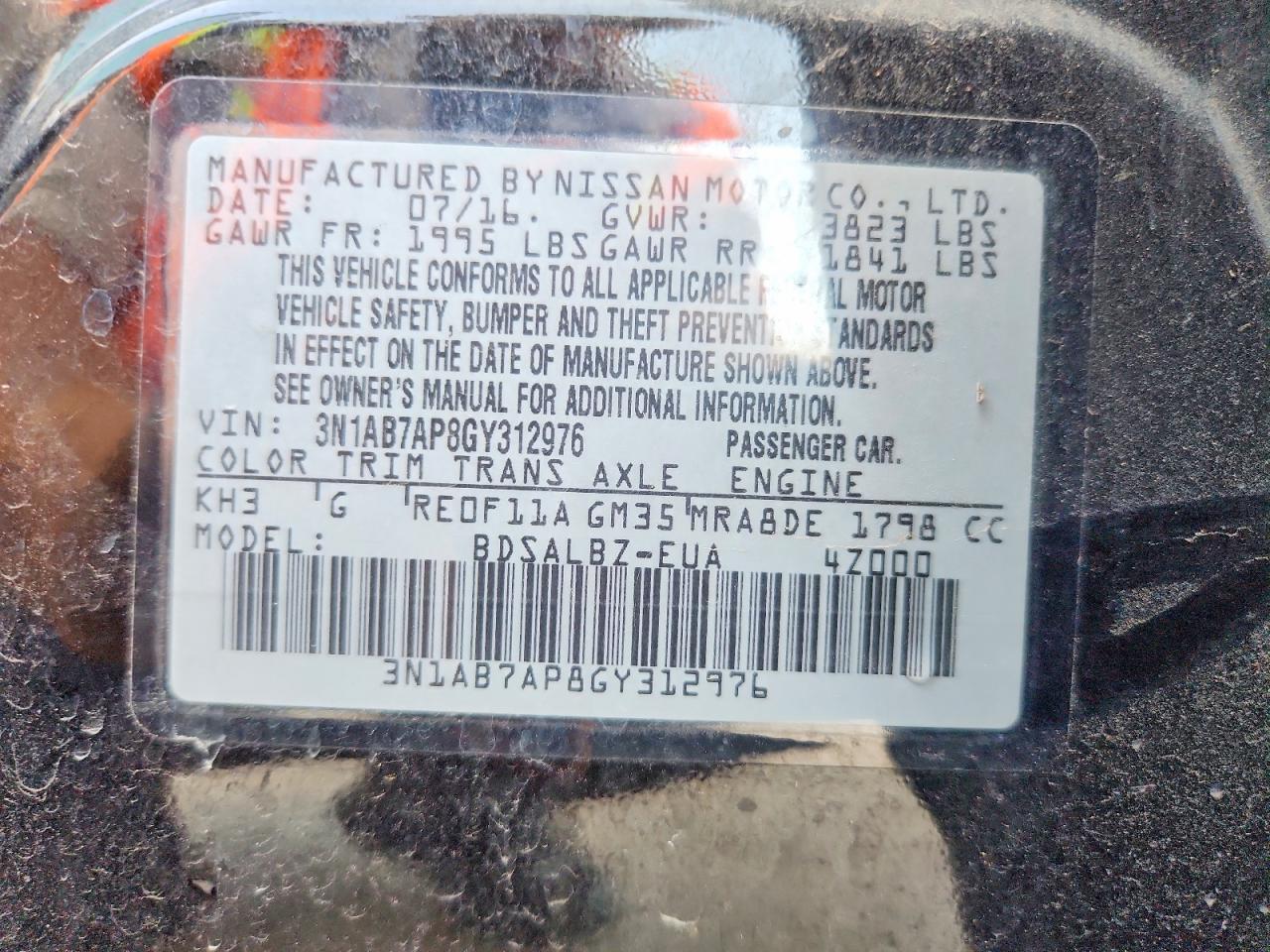 2016 NISSAN SENTRA