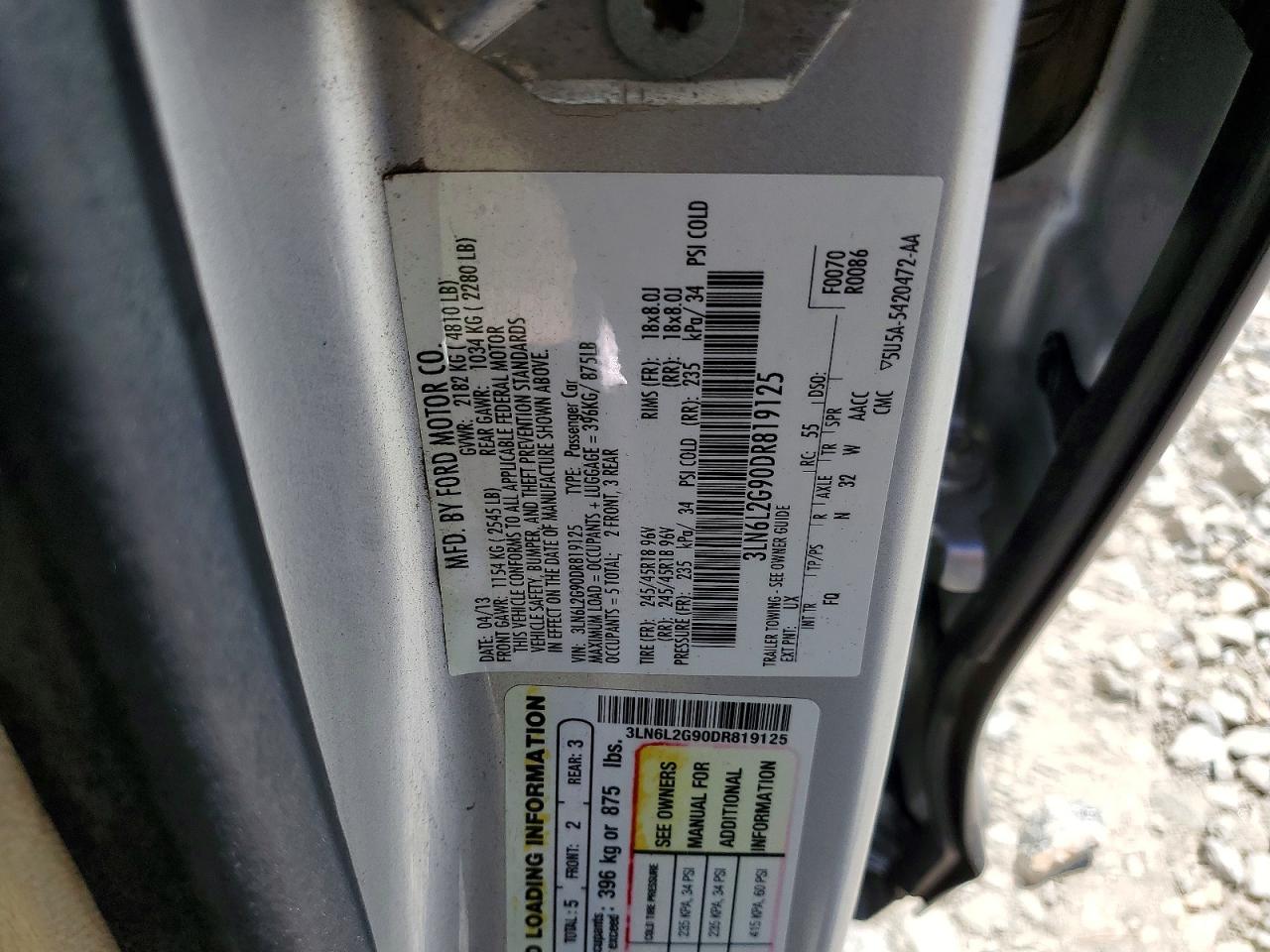 2013 LINCOLN MKZ