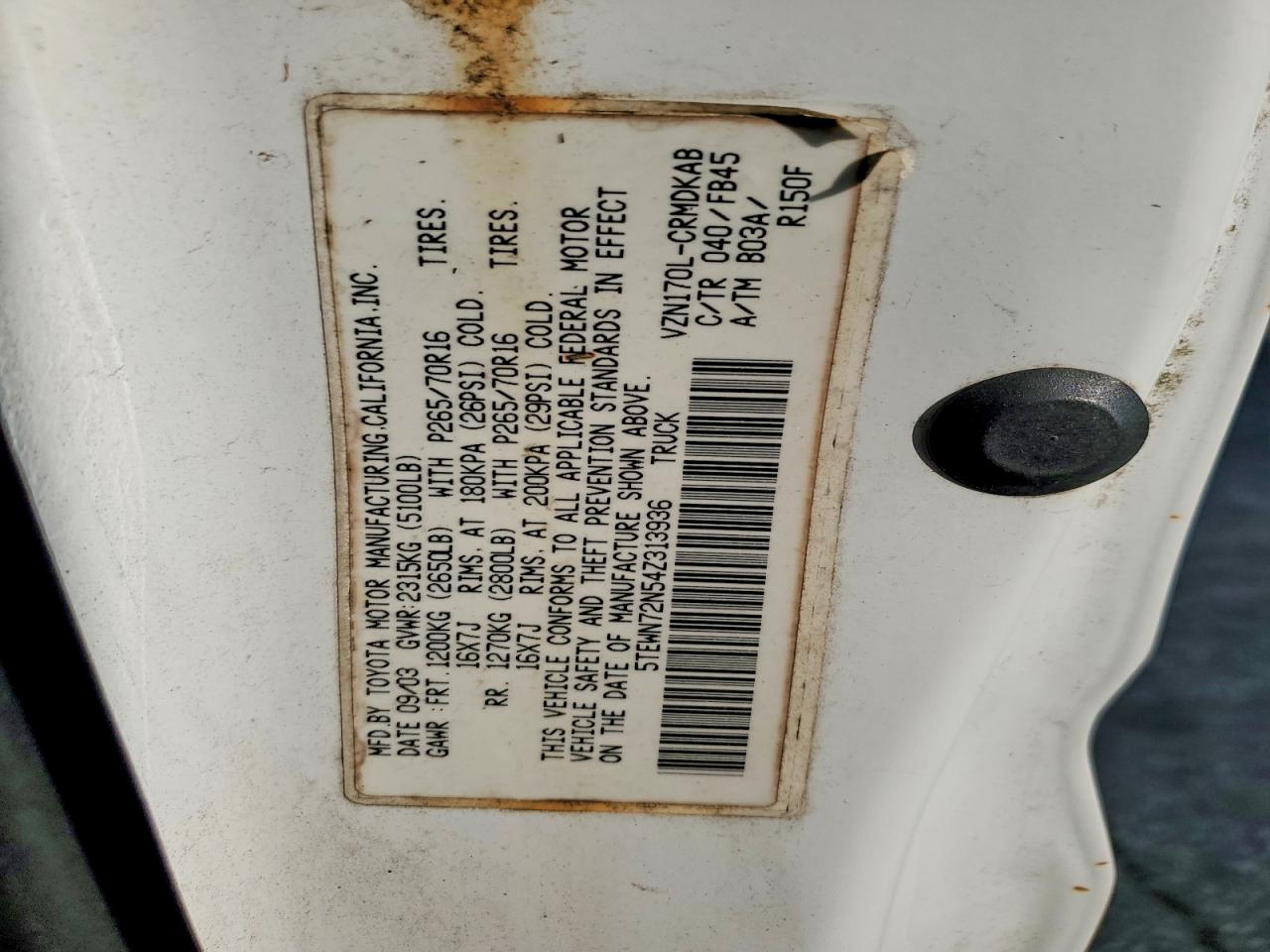2004 TOYOTA TACOMA
