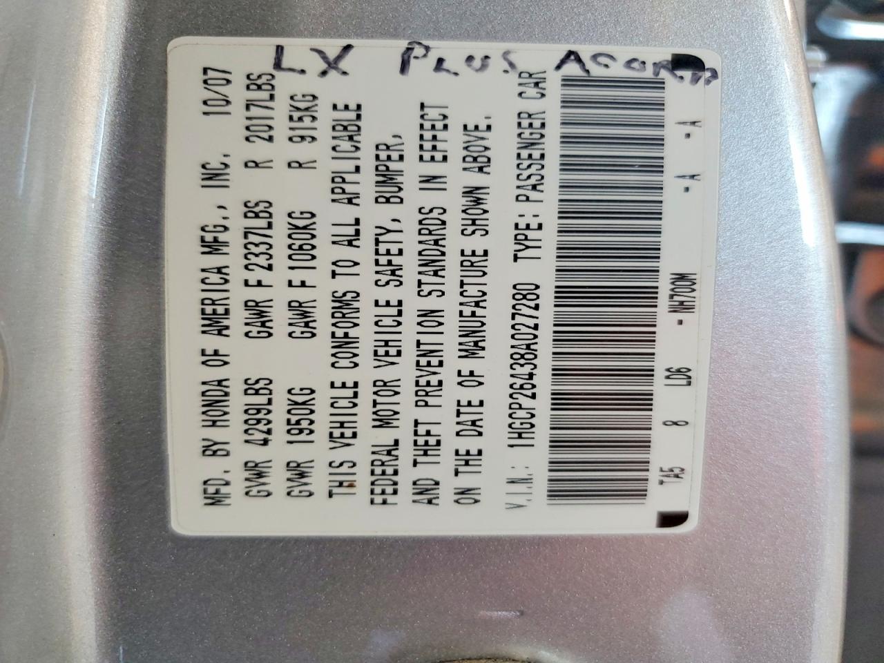 2008 HONDA ACCORD