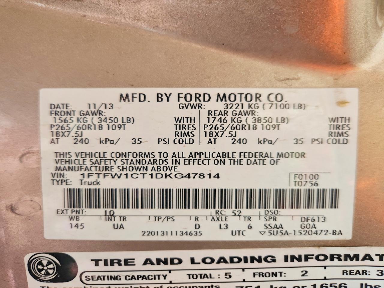 2013 FORD F150