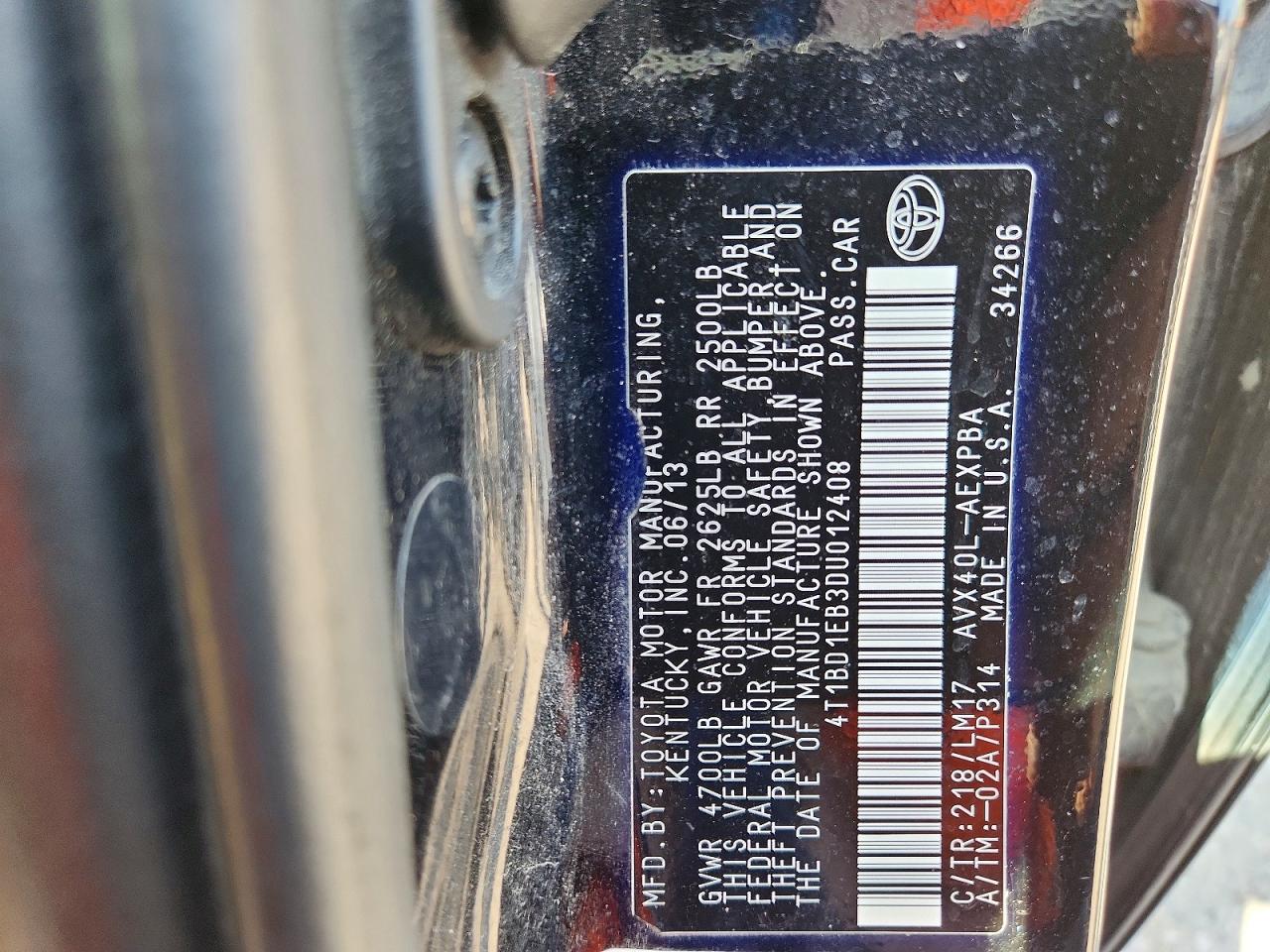 2013 TOYOTA AVALON