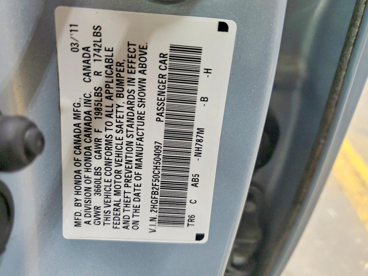 2012 HONDA CIVIC
