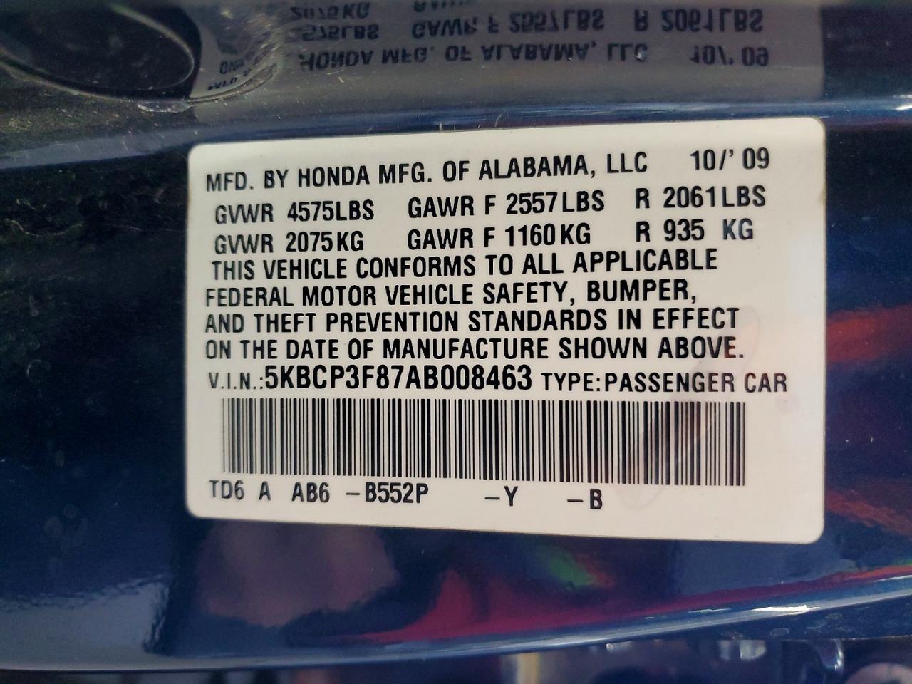 2010 HONDA ACCORD