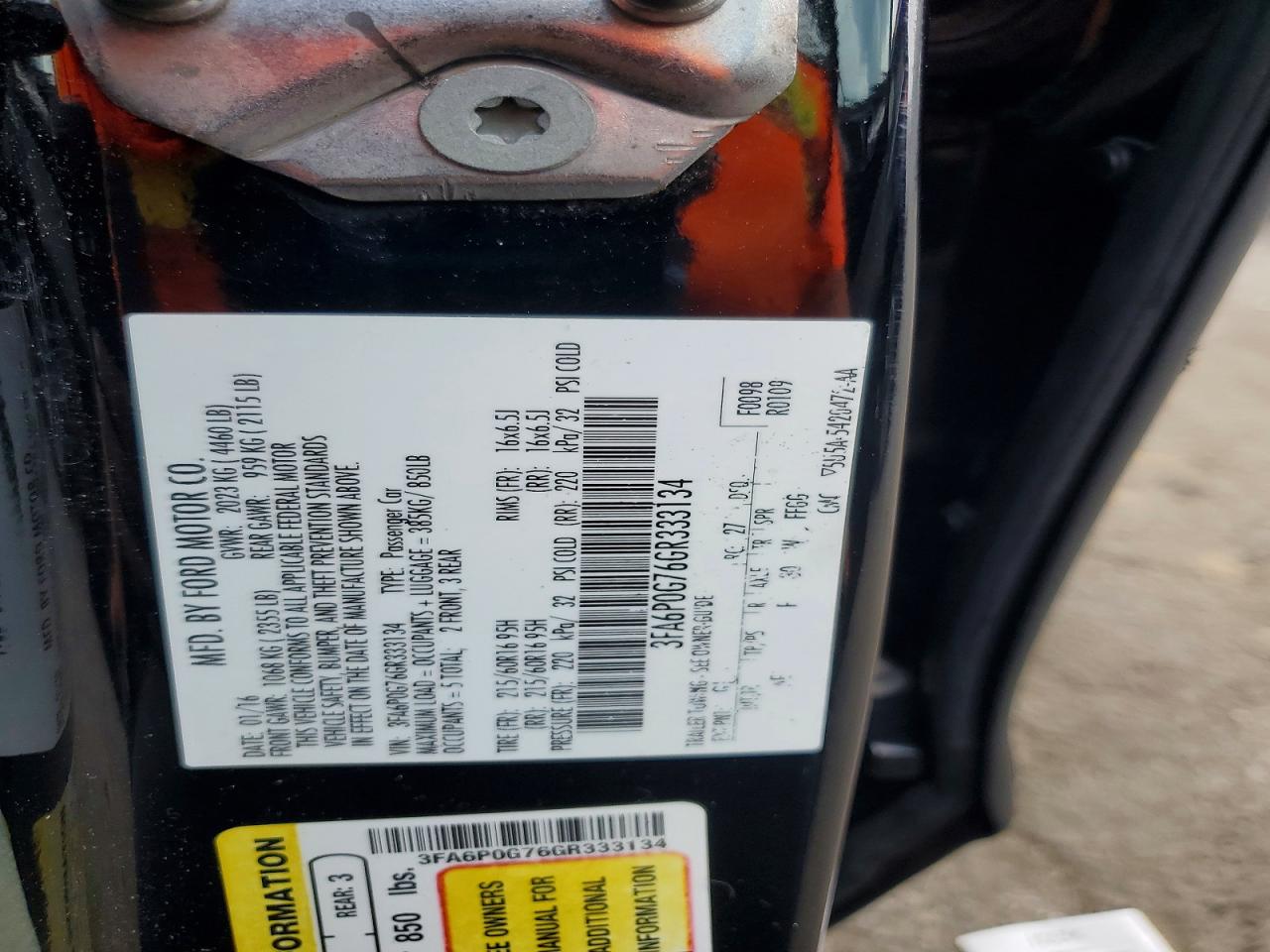 2016 FORD FUSION