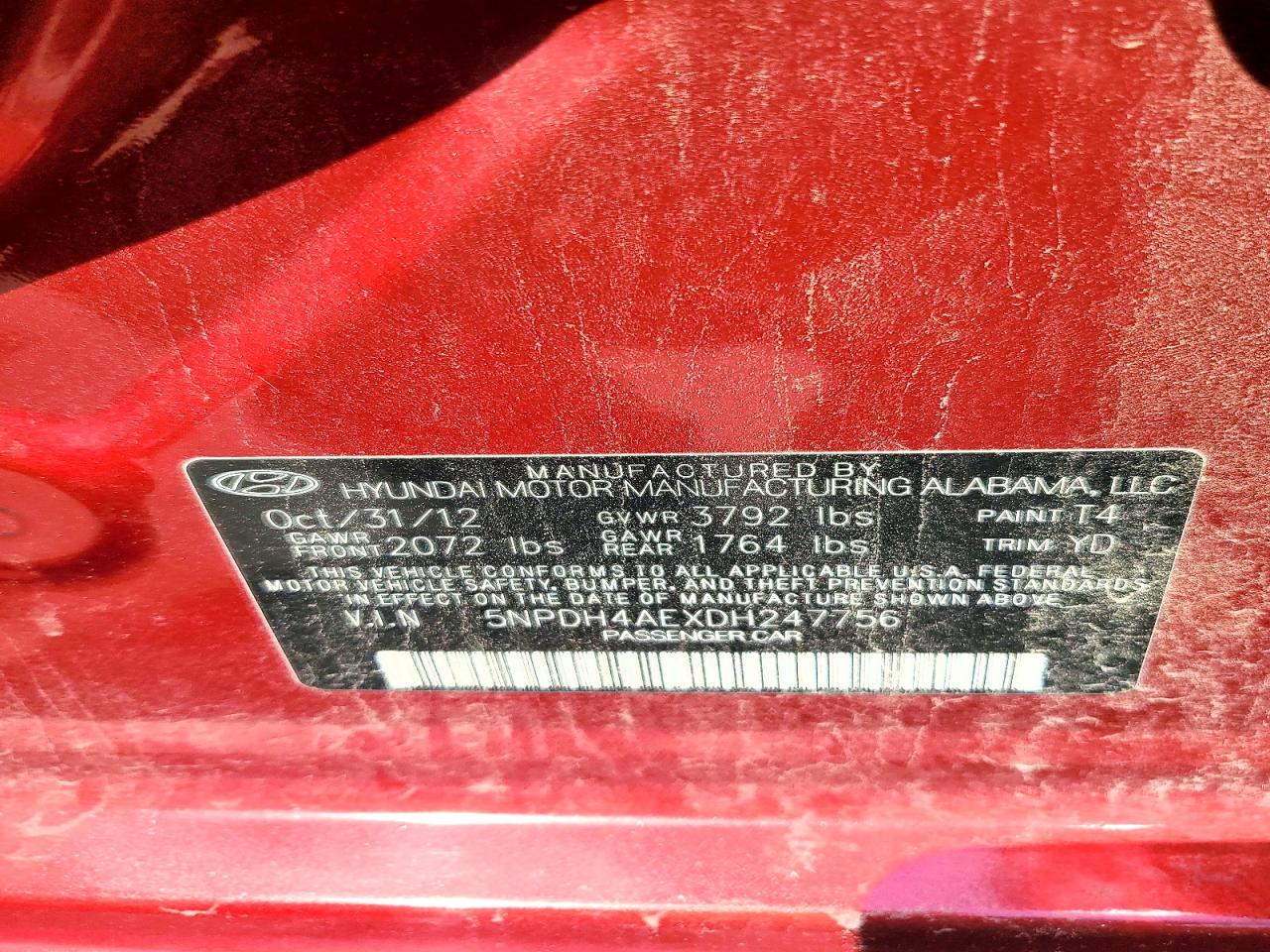 2013 HYUNDAI ELANTRA