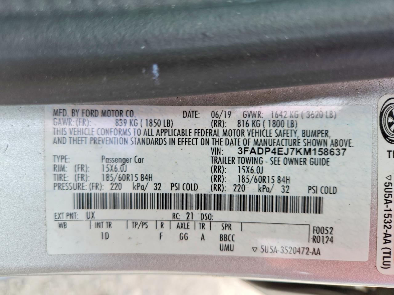 2019 FORD FIESTA