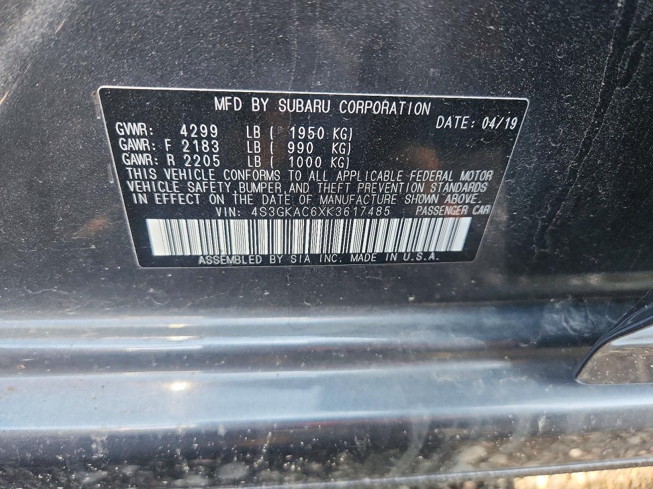 2019 SUBARU IMPREZA
