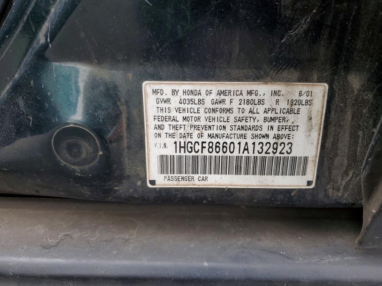 2001 HONDA ACCORD