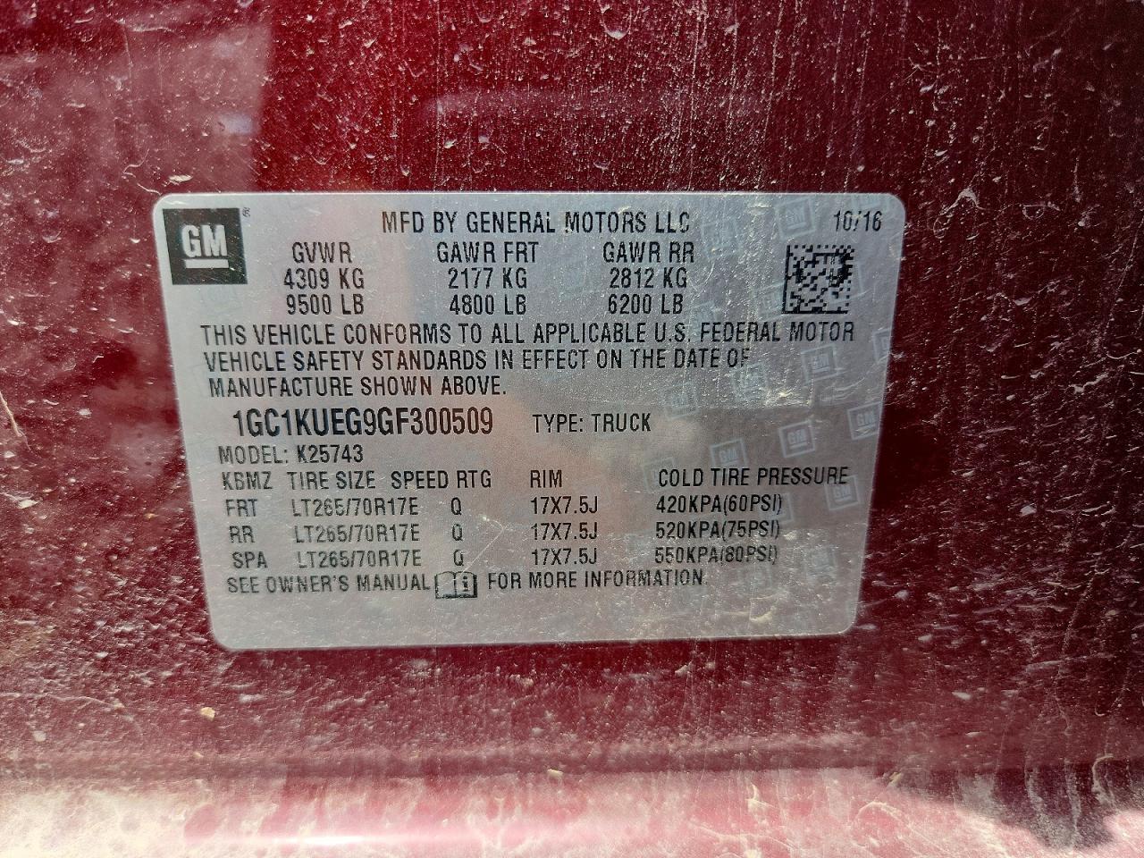2016 CHEVROLET SILVERADO