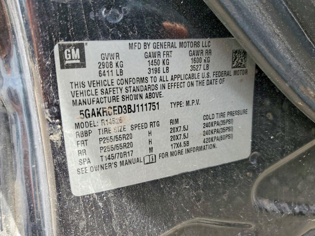 2011 BUICK ENCLAVE