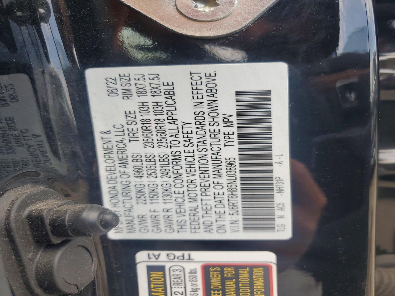 2022 HONDA CRV